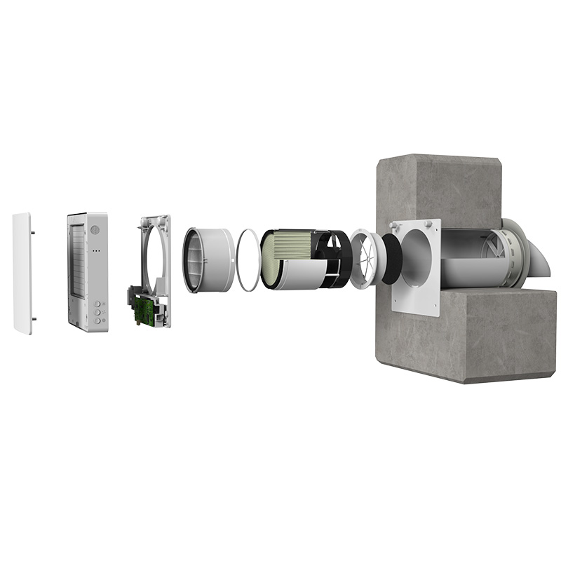 System wentylacji z ceramicznym wymiennikiem ciepła Airwoods Eco Pair Plus