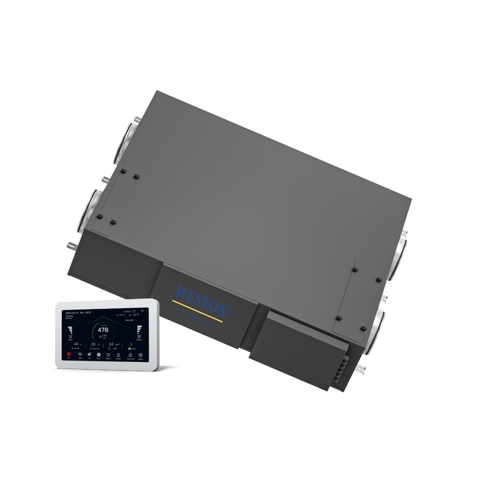 Urządzenie wentylacyjne z odzyskiem ciepła serii Evo 450-550m3