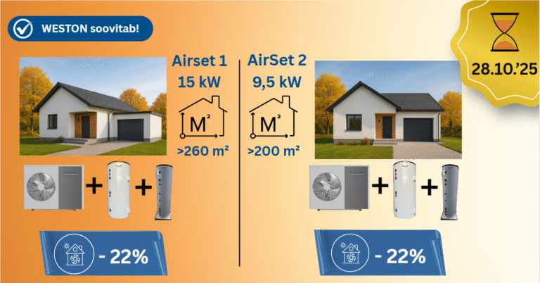 Zestawy pomp ciepła do domów o powierzchni do 260 m², do domów o powierzchni do 200 m²